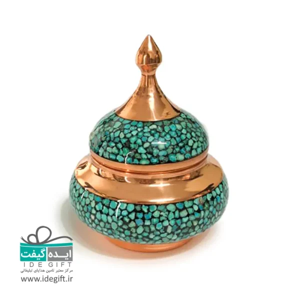 قندان مس و فیروزه کوبی - Image 2