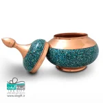 قندان مس و فیروزه کوبی