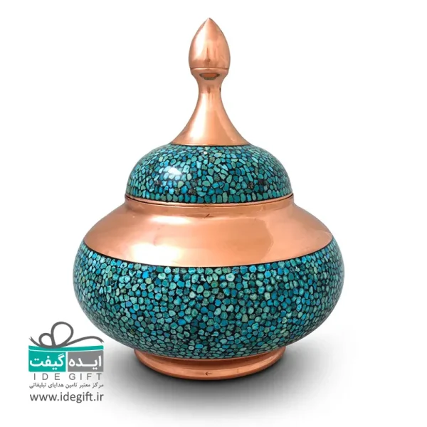 قندان مس و فیروزه کوبی - Image 4