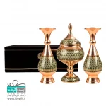 ست گلدان و شکلات خوری مس و خاتم