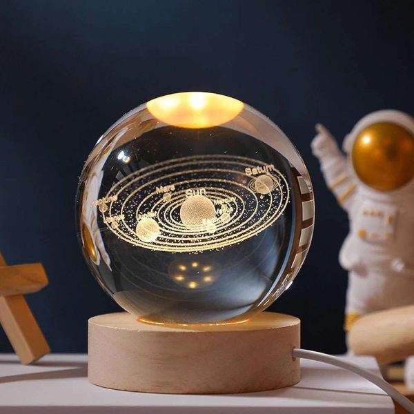 چراغ خواب مدل گوی کریستالی منظومه 3D - Image 5