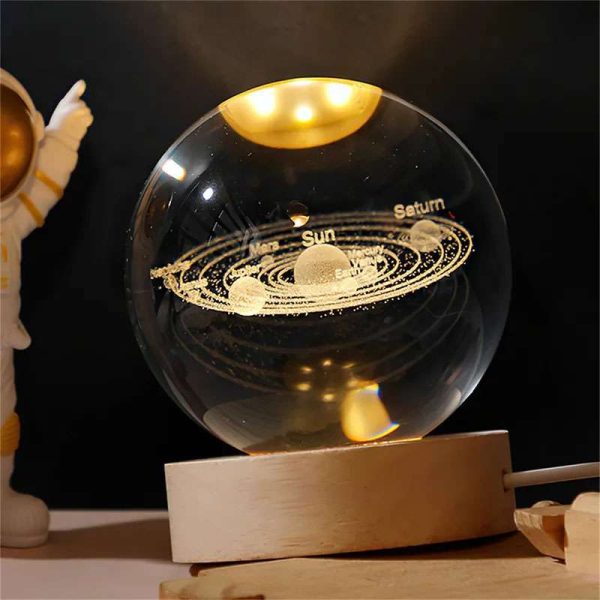 چراغ خواب مدل گوی کریستالی منظومه 3D - Image 6